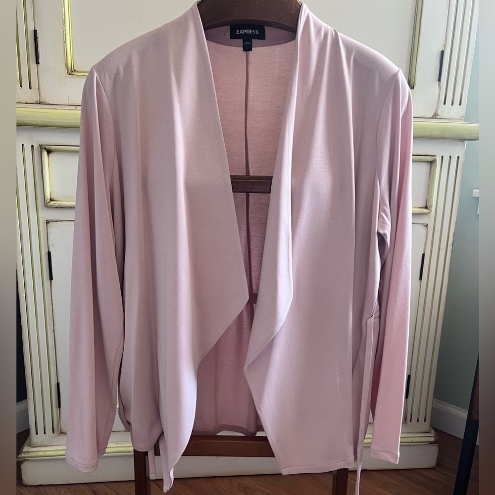 Express Women's Light Pink Open Front Blazer